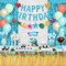 Summer Tropical Birthday Party Decorations – Beach Theme Supplies with Tablecloth, Happy Birthday Banner, Aloha Luau Balloons, Foil Fringe Curtains, Hibiscus & Palm Leaves, Cake Toppers